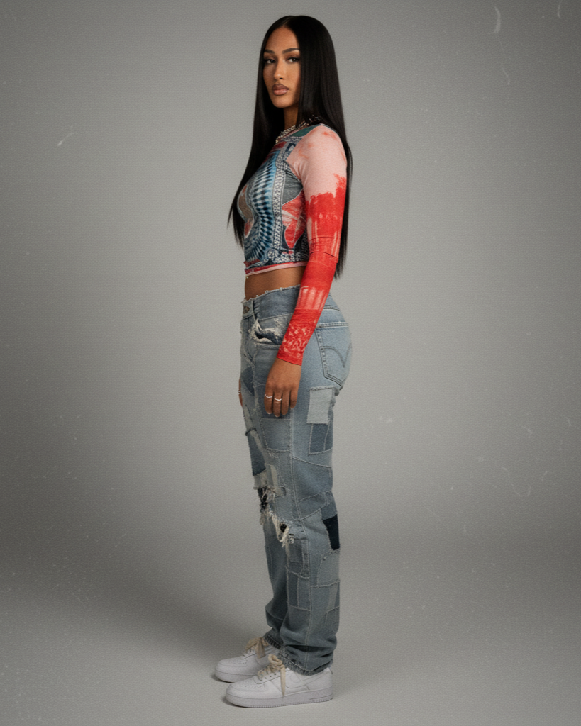 MACIE Mesh Printed Top