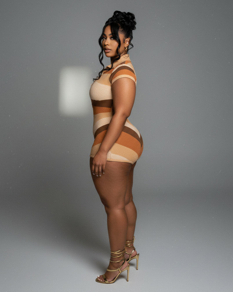 ELLAY Knit Abstract Print Romper