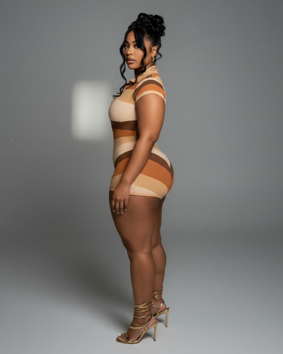 ELLAY Knit Abstract Print Romper