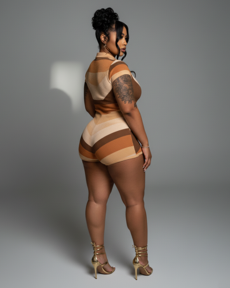 ELLAY Knit Abstract Print Romper