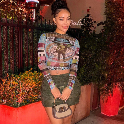 ZENA Mesh Long-Sleeve Top