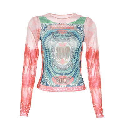 MACIE Mesh Printed Top
