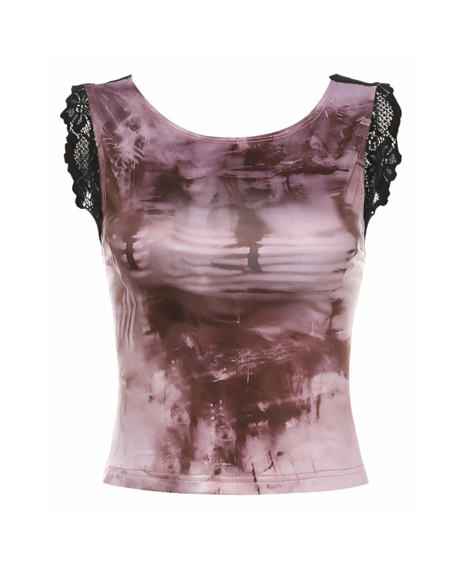 SKY Velvet Lace Backless Top