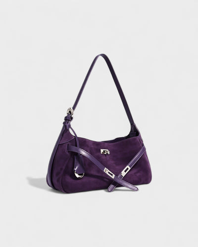 ELENA Turn-Lock Faux Suede Mini Bag