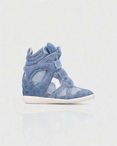 AZURA Suede High-Top Wedge Sneakers