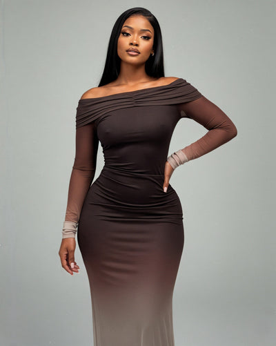 TANYA Off-shoulder Long Sleeve Maxi Dress