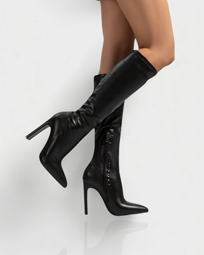 CHARLIE Faux Leather Knee-High Boots