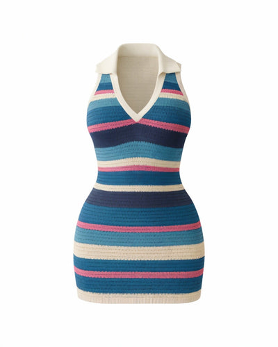 ROMANA Knit Crochet Halter Dress