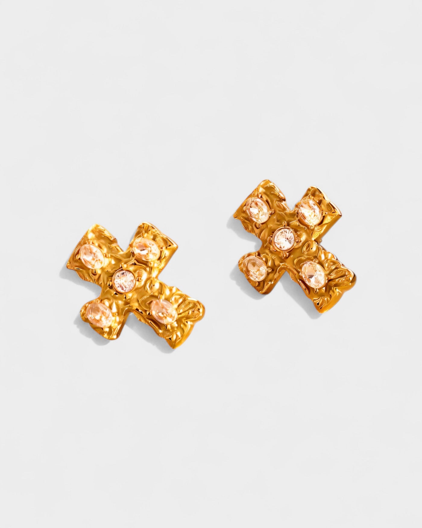 MAINE Multi-Stone Cross Stud Earrings
