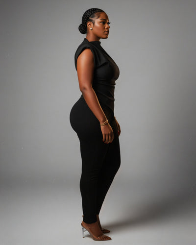 ALARMA Sculpted Asymmetric Draped Top