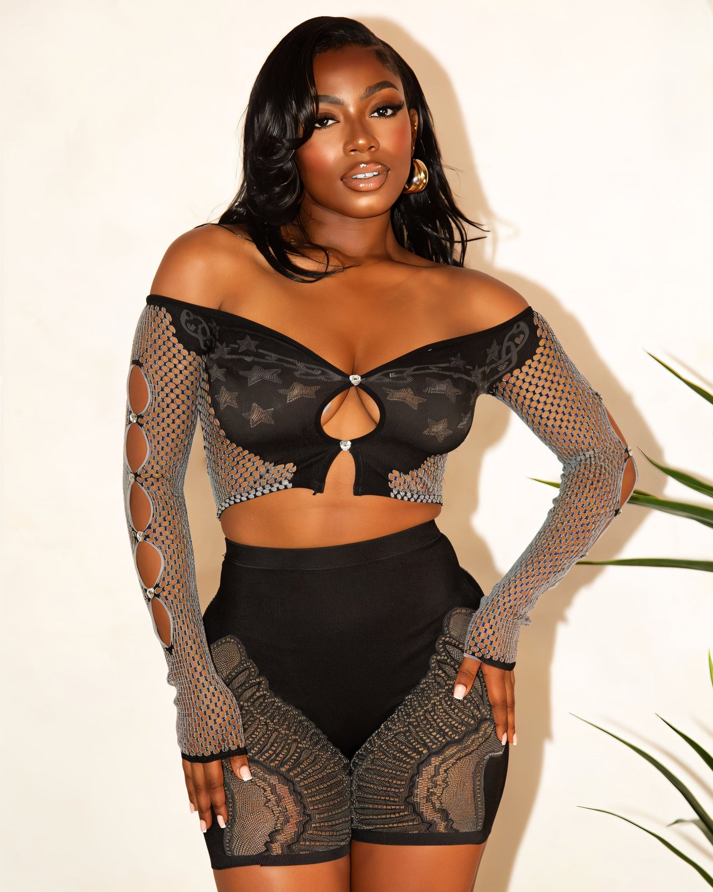 SIYA Star Cutout Short Set