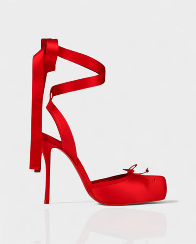 BREN Red Sole Ballet Lace-Up Stiletto Heels