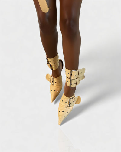 MARILYN Buckle Strap Pointed-Toe Stiletto Heels