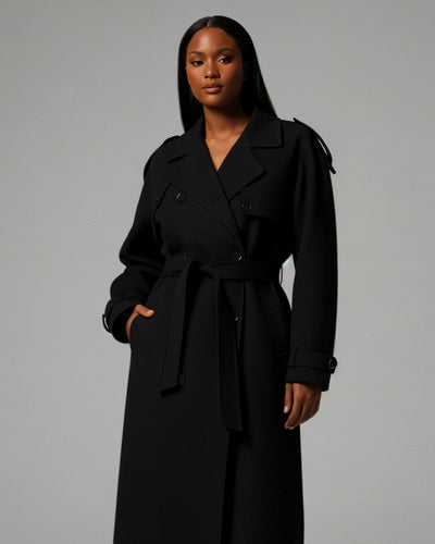 HATICE Belted Wool Trench Coat
