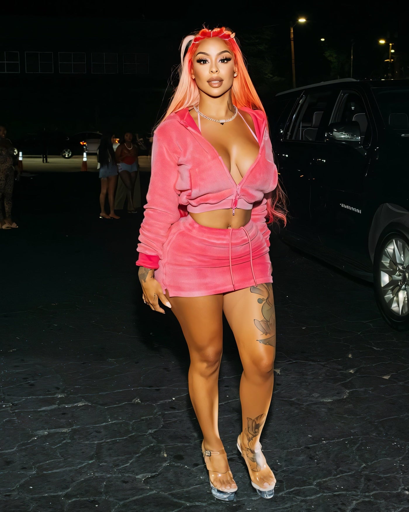 EFFIE Zip-Up Cropped Hoodie & Mini Skirt Set