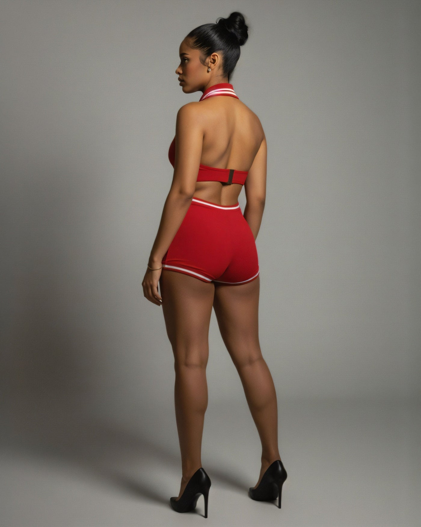 JEYNE Backless Halter Sleeveless Romper