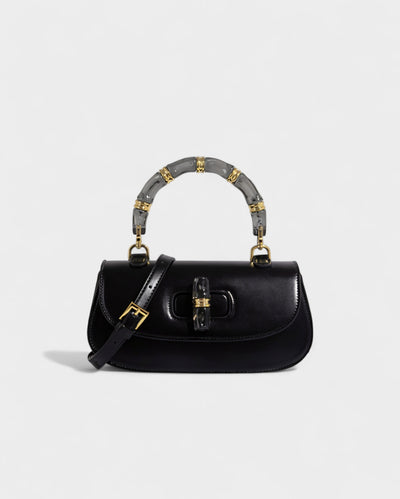 ZARLA Bamboo Handle Faux Leather Bag