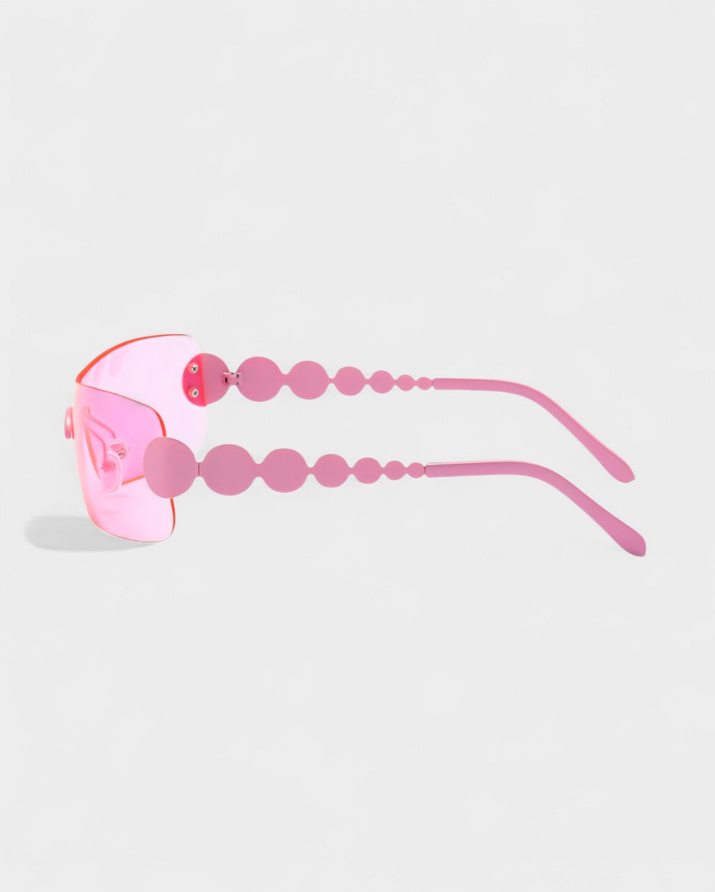 AMORA Circle Embellished Rimless Shield Sunglasses