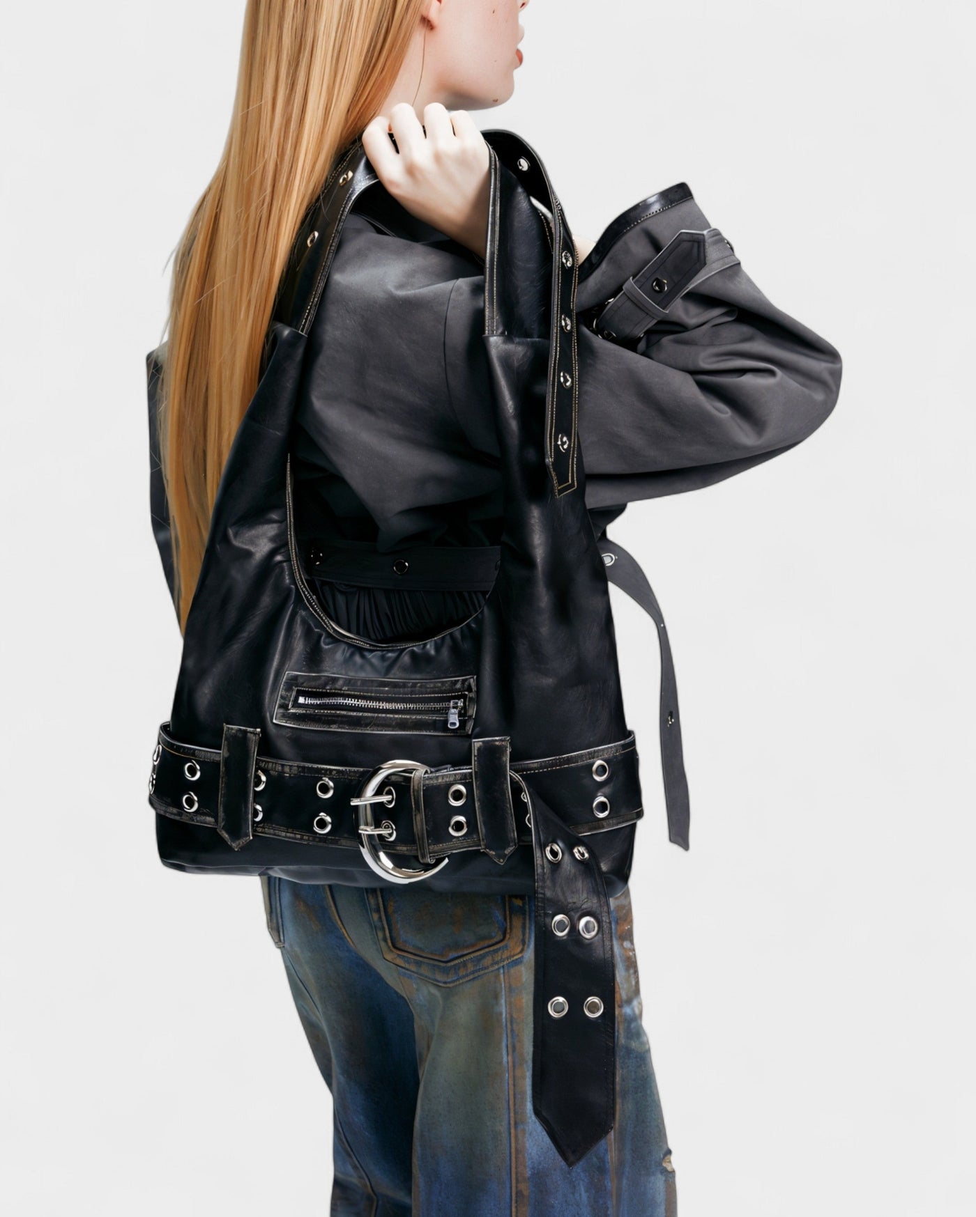 ALEXIS Retro Faux Leather Shoulder Bag