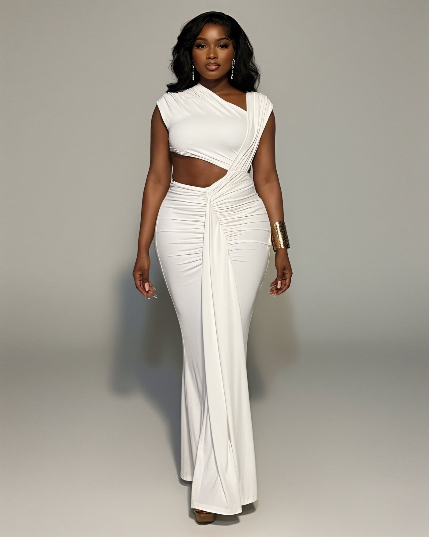 CALIORA Hip Cutout Maxi Dress