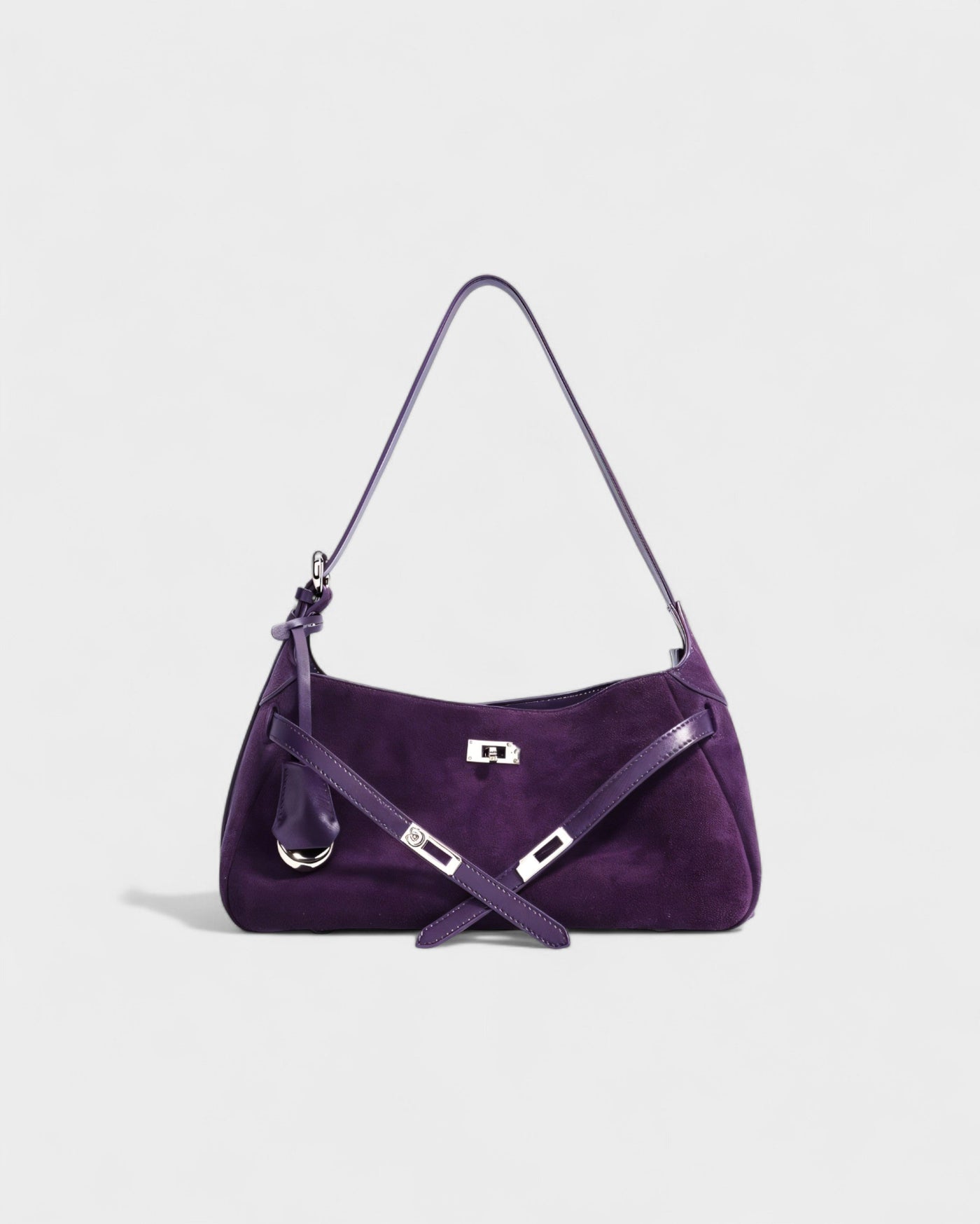 ELENA Turn-Lock Faux Suede Mini Bag