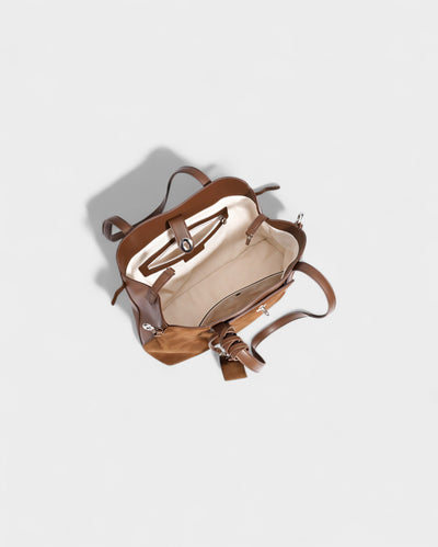 ORLINA Faux Suede Tote with Top Turn-Lock