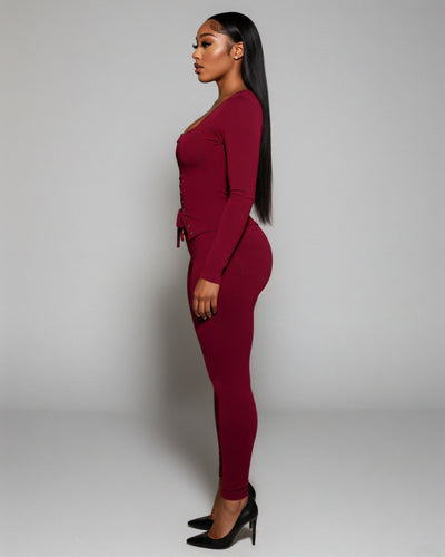 XANTHE Corset-Lace Top & Pants Set