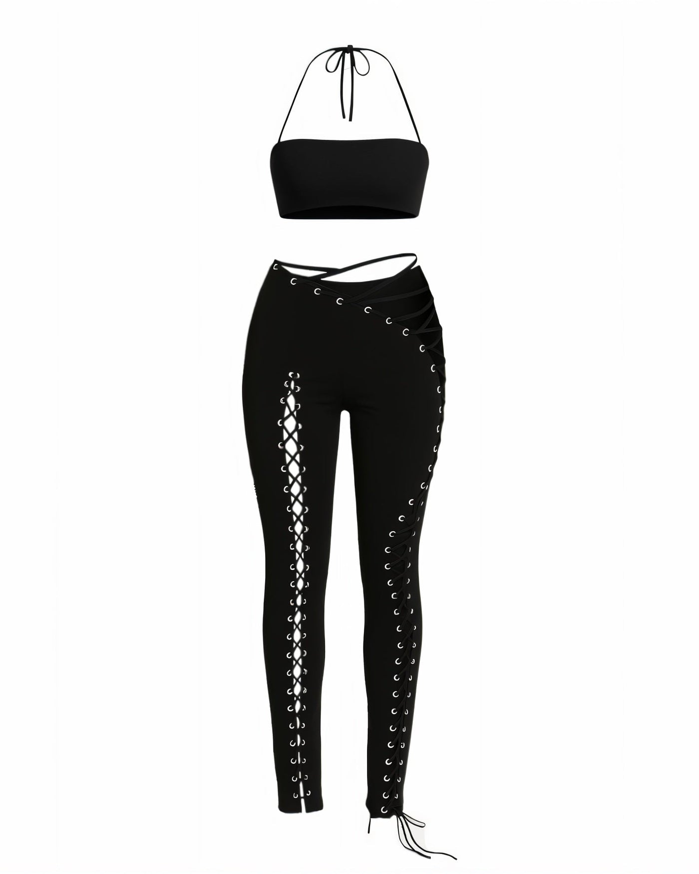 SORELA Crop Top & Lace-up Pants Set