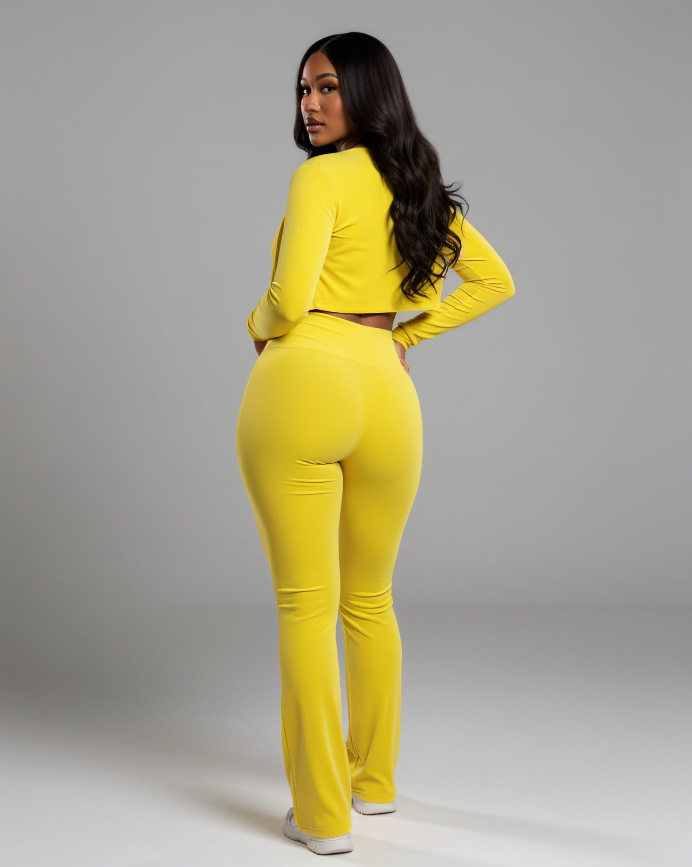 MARJORIE 3-Piece Zip Up Top & Flare Pants Set