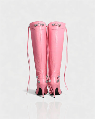 WENA Studded Pointed Toe Knee-High Boots