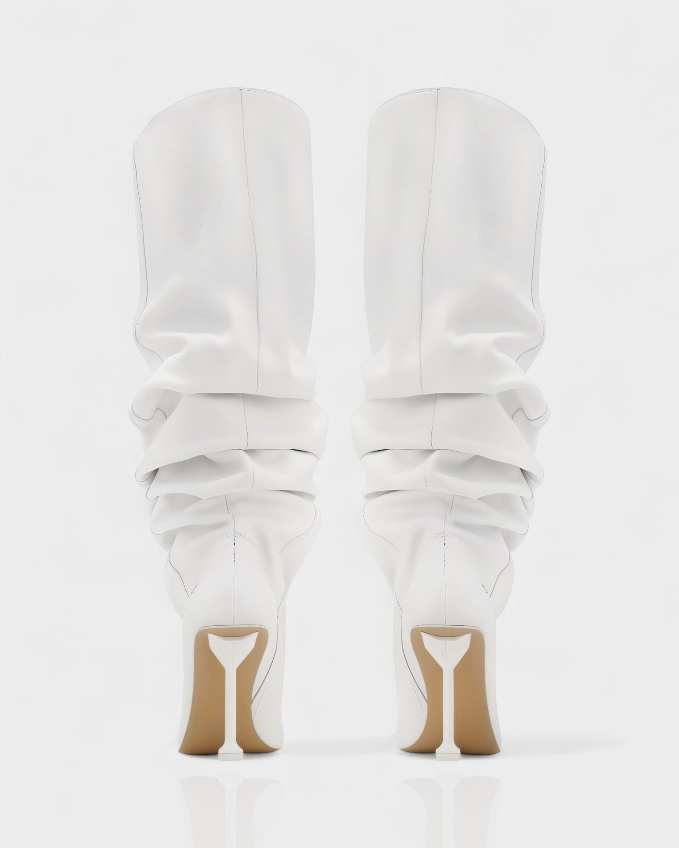 BELLARA Faux Leather Slouchy Pointed Toe Stiletto Boots