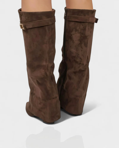 MAISY Straight Pointed-Toe Knee-High Boots