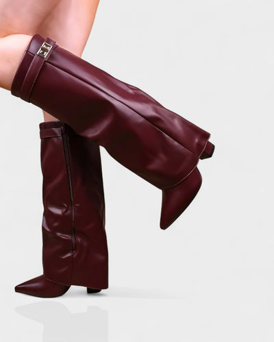MAISY Straight Pointed-Toe Knee-High Boots