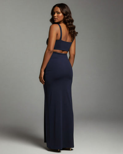 ZELLA Ruched High-Waist Draped Maxi Skirt