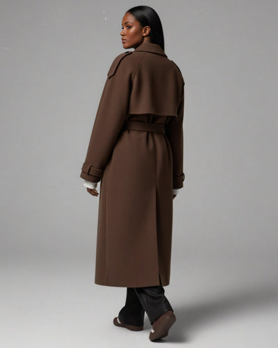 HATICE Belted Wool Trench Coat
