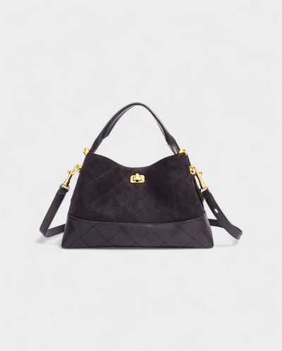 ELVIERA Quilted Faux Suede Handle Bag