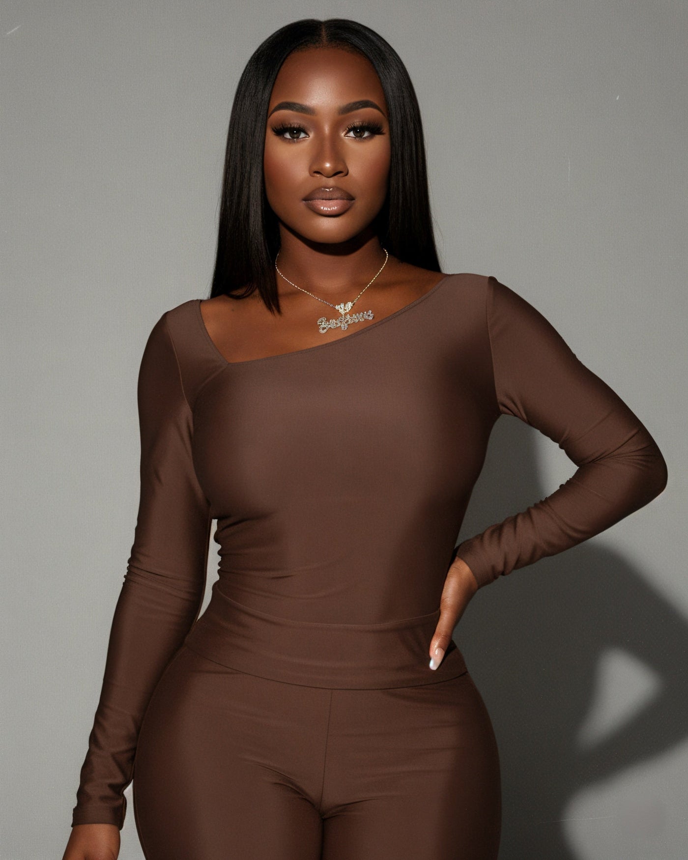 ASANA Asymmetrical Long Sleeve Top & Capri Pants Set