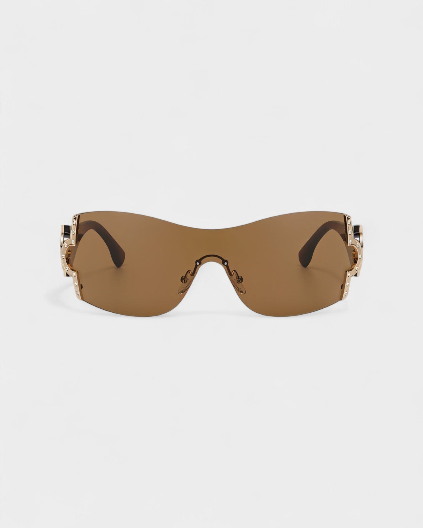 YORAYA Shield Rimless Oversized Sunglasses