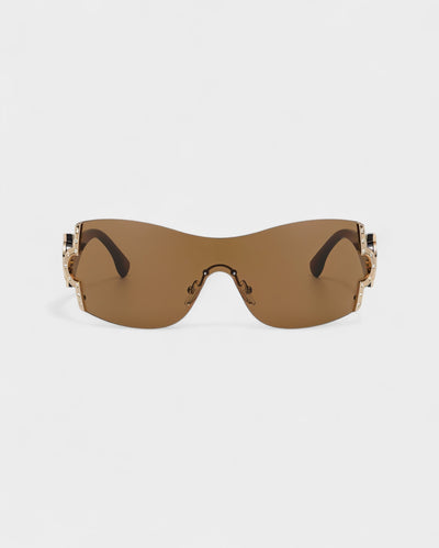 YORAYA Shield Rimless Oversized Sunglasses