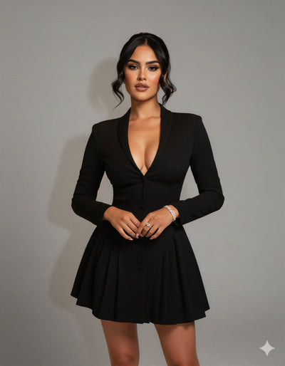 KLEA Structured Button-Up Blazer Dress