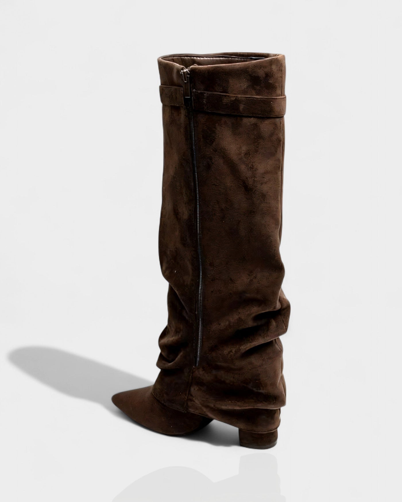 MAISY Slouchy Pointed-Toe Knee-High Boots