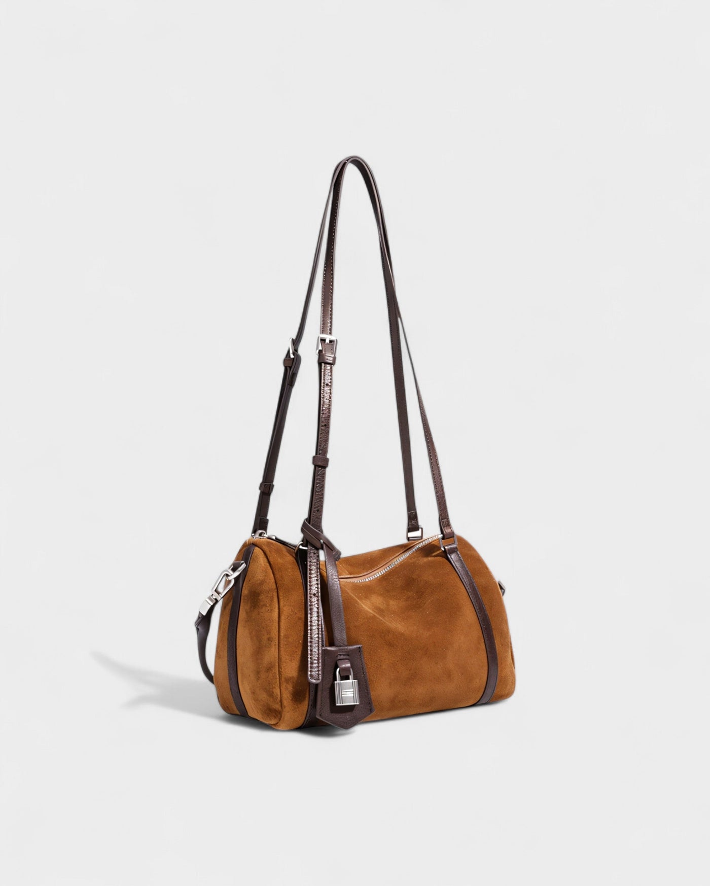RASOS Faux Suede Barrel Shoulder Bag
