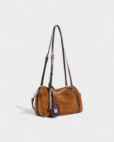 RASOS Faux Suede Barrel Shoulder Bag