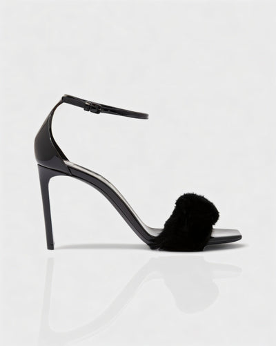 ILUNA Mink Fur Strap Heels