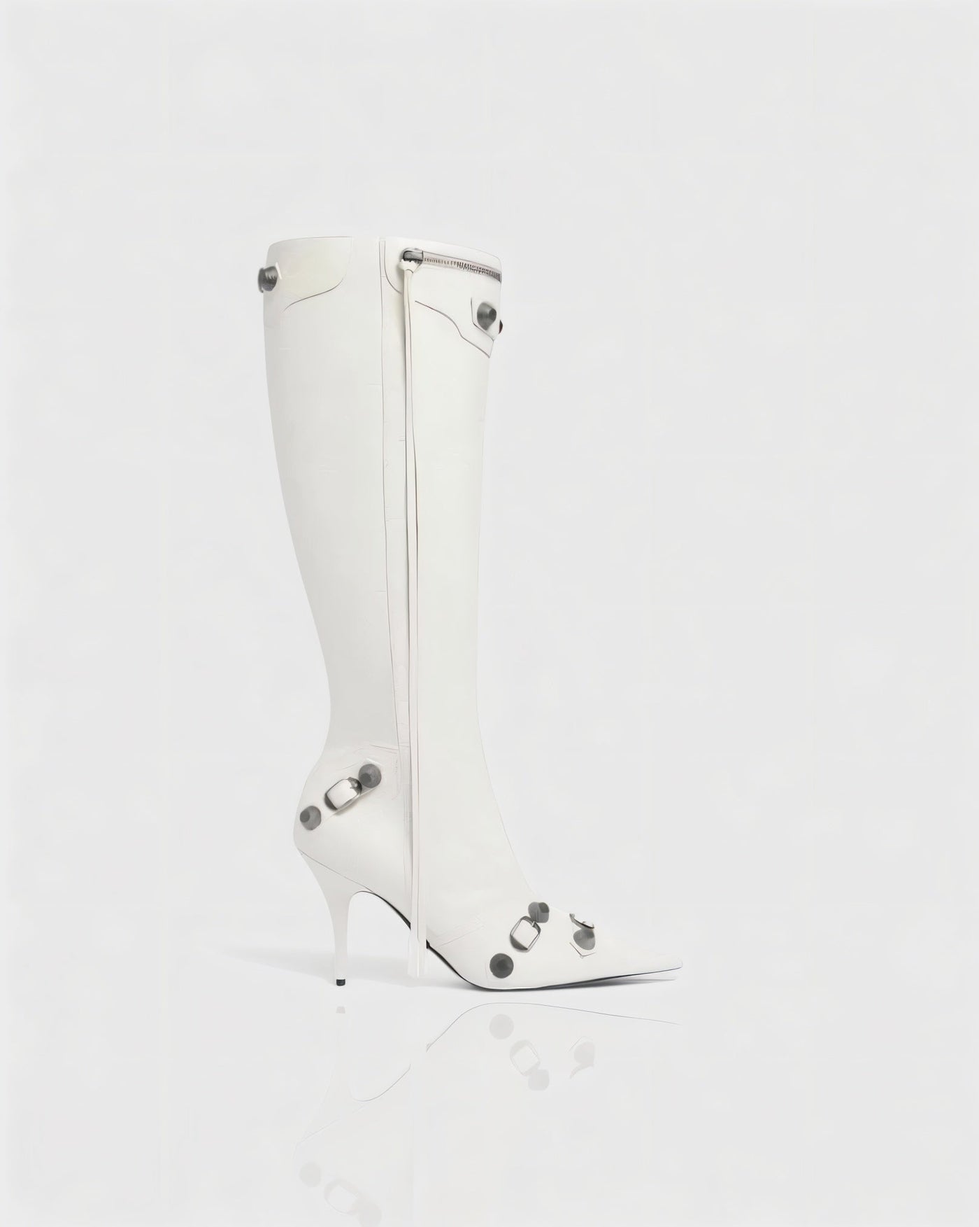 WENA Studded Pointed Toe Knee-High Boots