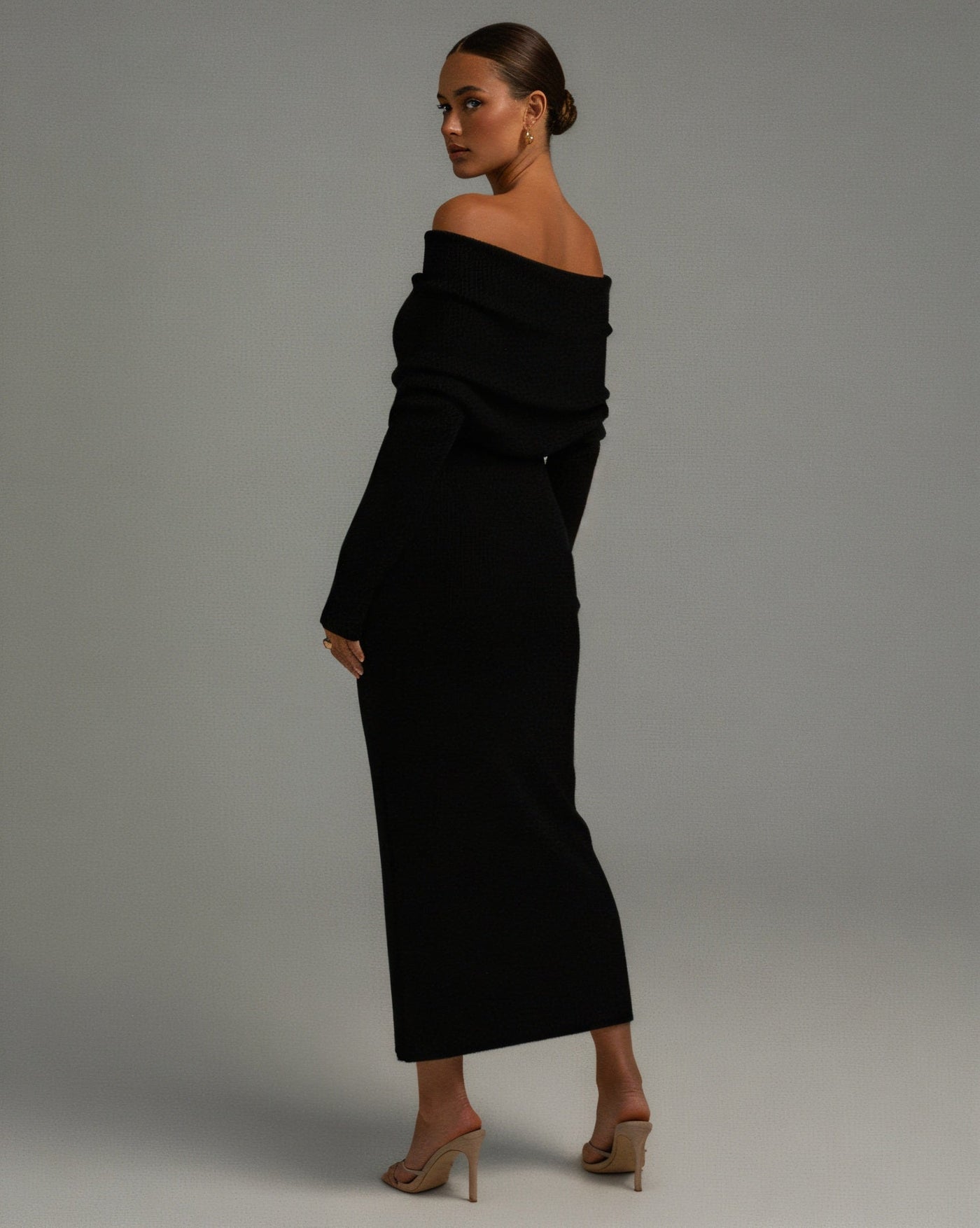 ANGELICA Knit Off-Shoulder Maxi Dress