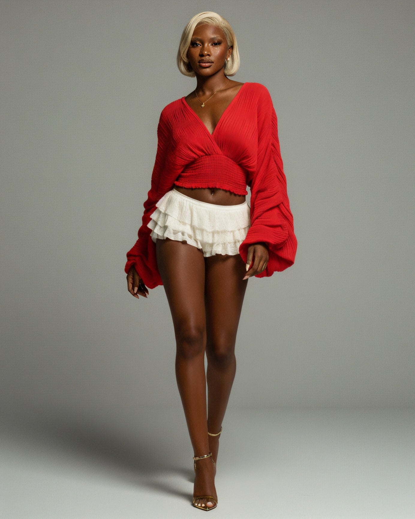 BERYL Long-Sleeve Chiffon Blouse