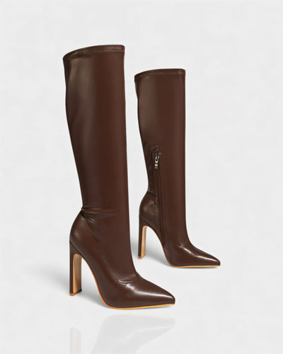 CHARLIE Faux Leather Knee-High Boots
