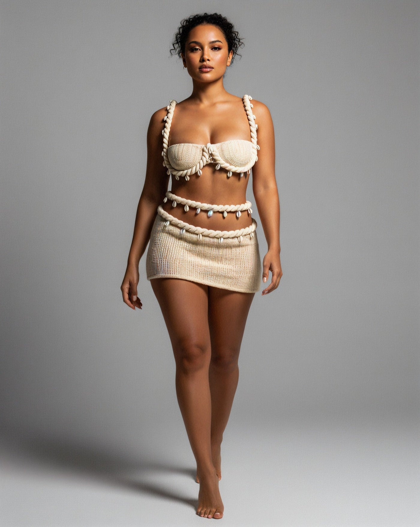 GENEVA Crochet Shell Top & Skirt Set