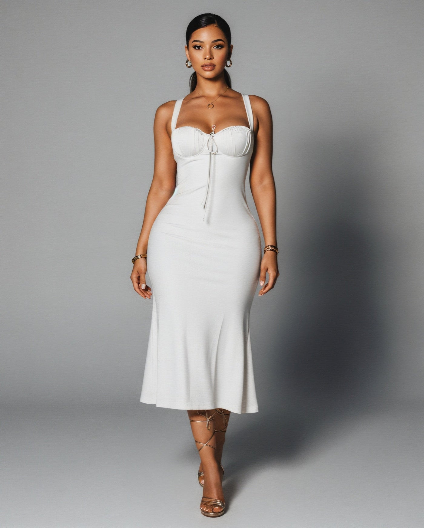 BIANCA Fishtail Slim Midi Dress